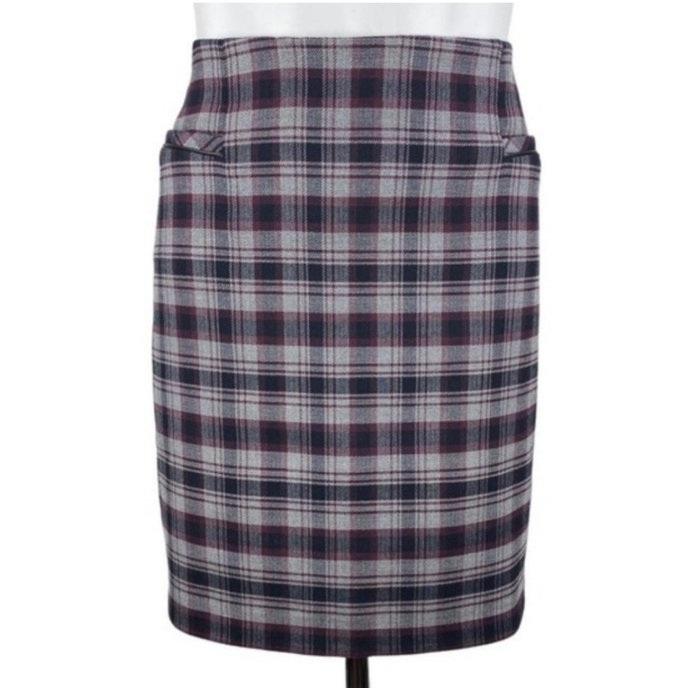 3/$20  ESPRIT Plaid Pencil Skirt Sz 10 Office Work